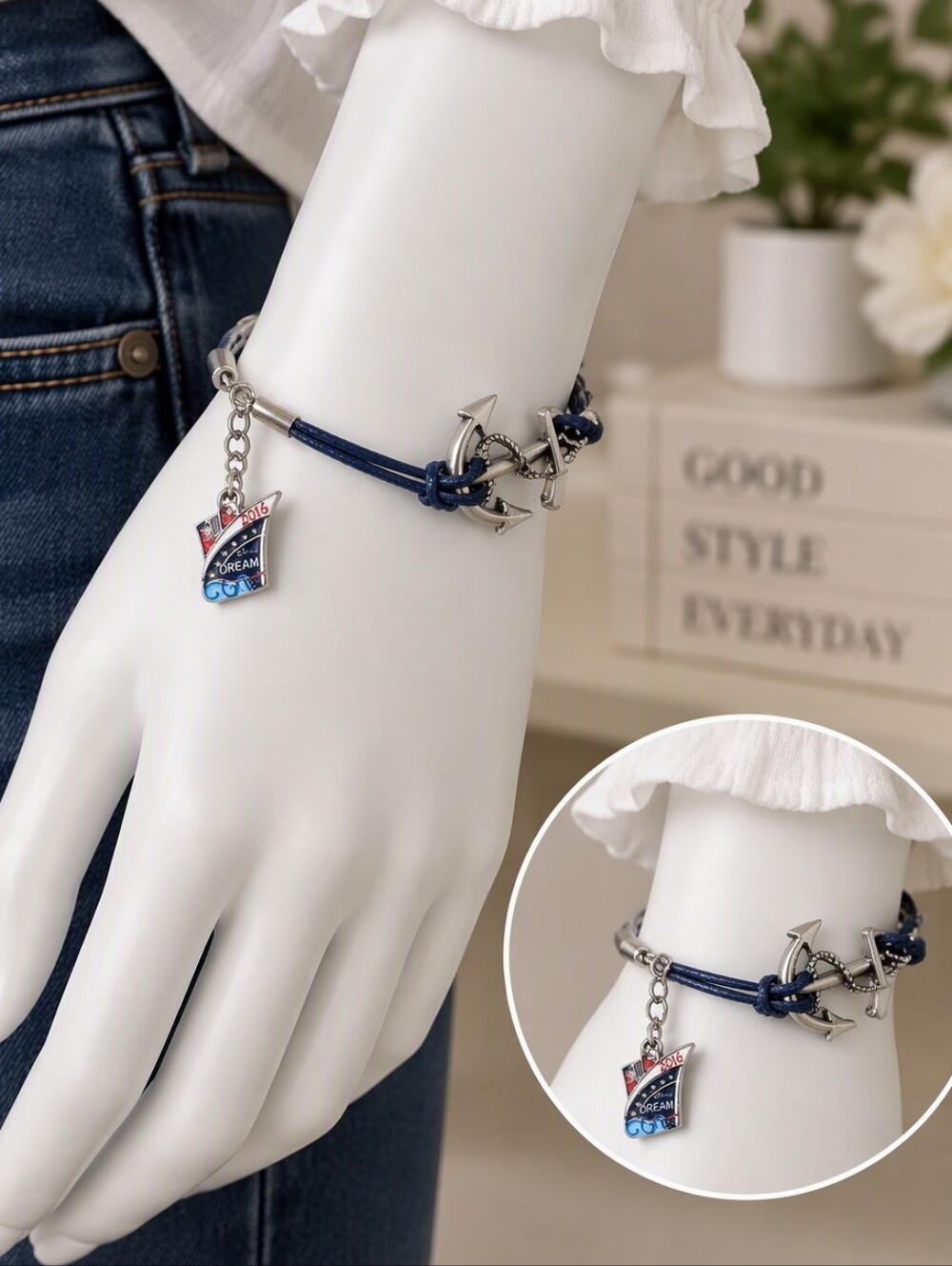 Disney Cruise Line Dream 2016 Nautical Anchor Bracelet ⚓️🚢💙